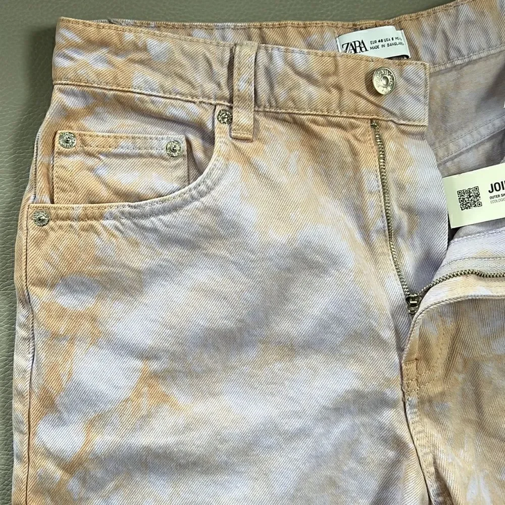 Zara High Waist Shorts Tie Dye Y2K